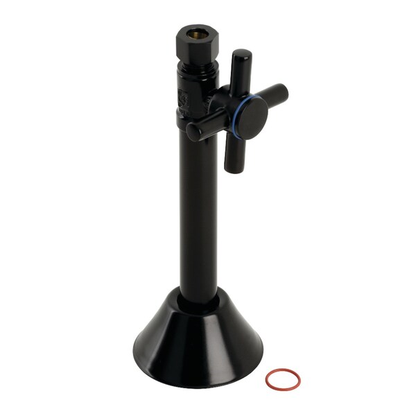 1/2" Sweat x 3/8" O.D. Comp Straight Shut Off Valve W/5" Extension, Blk